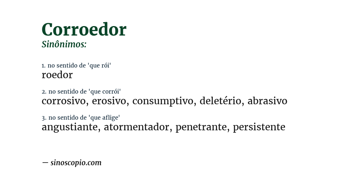 Sinônimo de corroedor