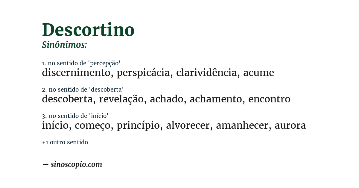 Sinônimo de descortino