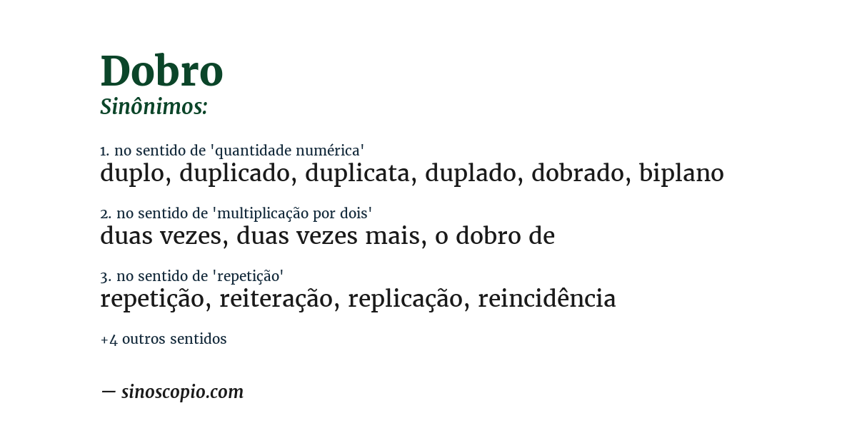 Sinônimo de dobro