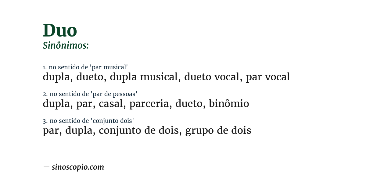 Sinônimo de duo