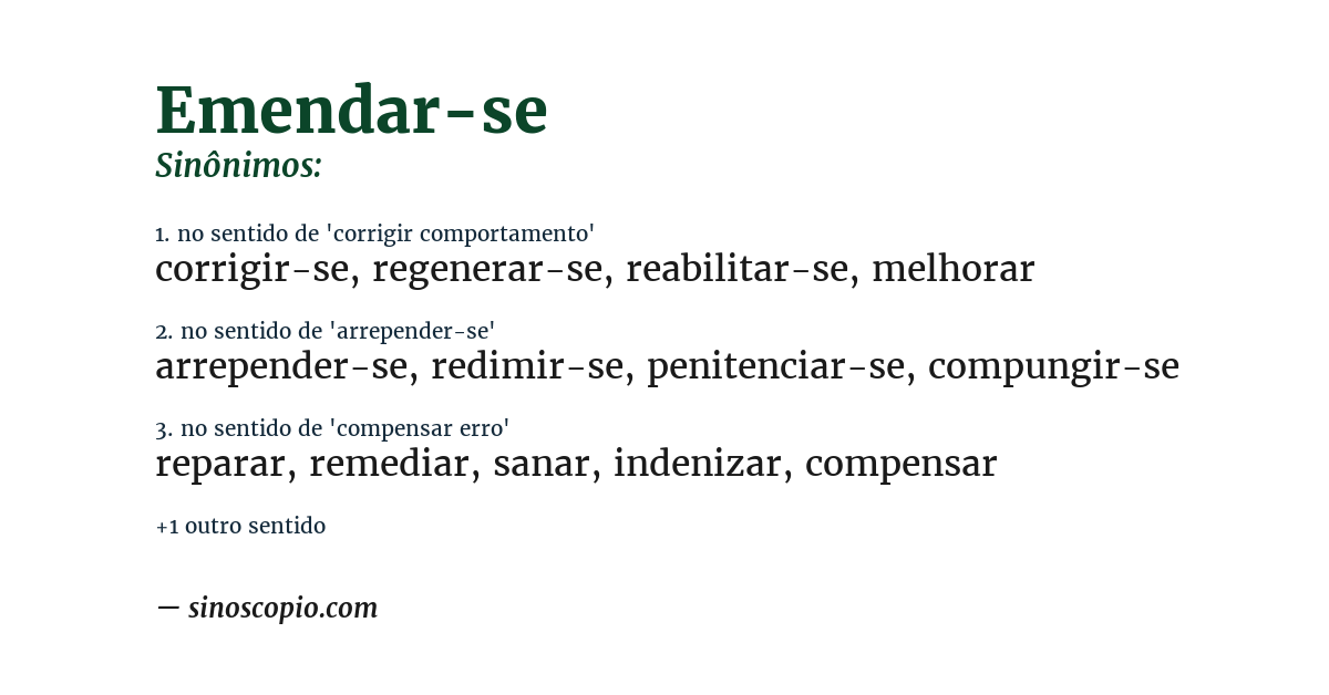 Sinônimo de emendar-se