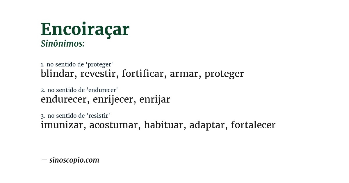 Sinônimo de encoiraçar