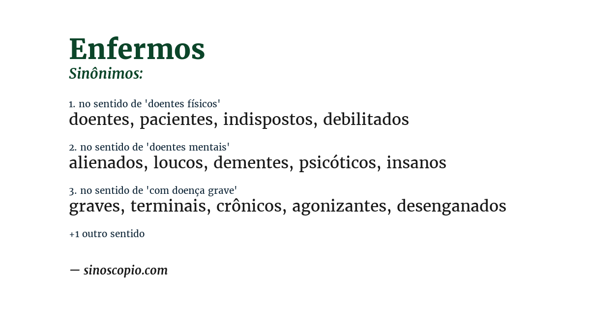 Sinônimo de enfermos
