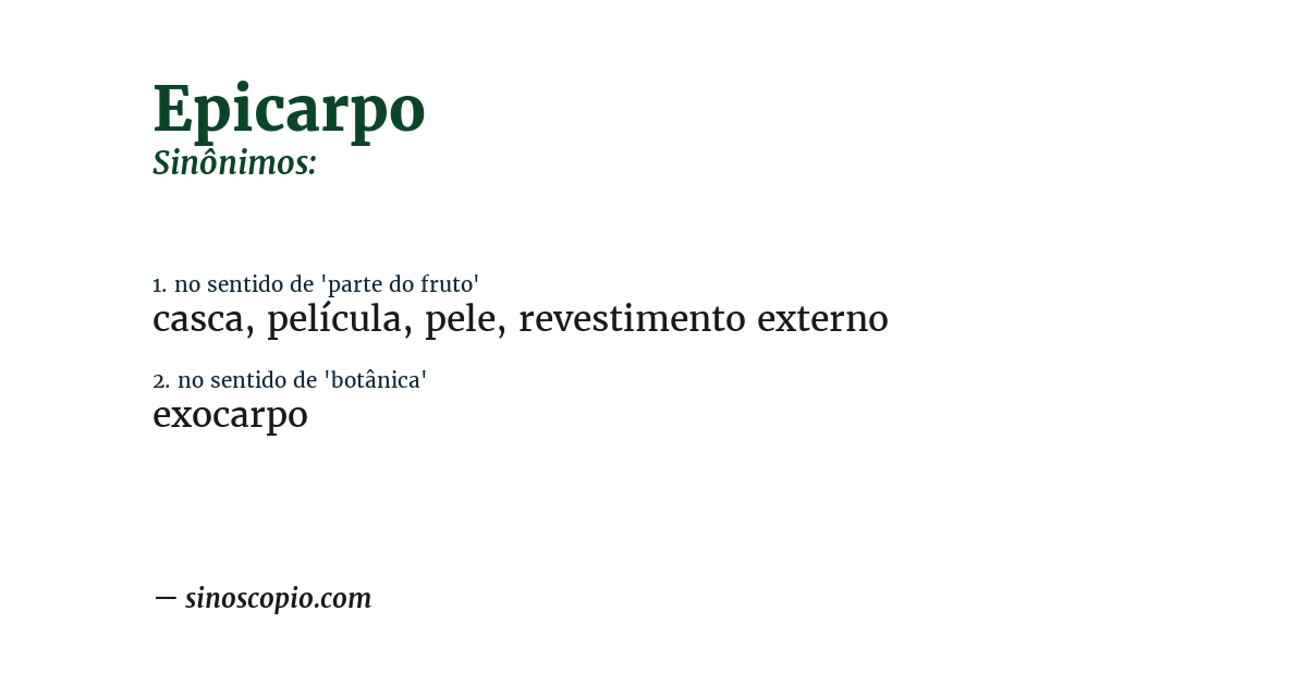Sinônimo de epicarpo