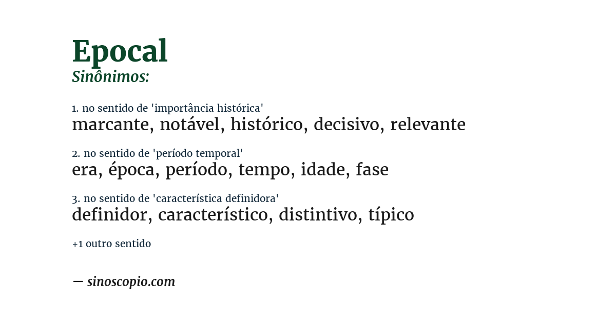 Sinônimo de epocal