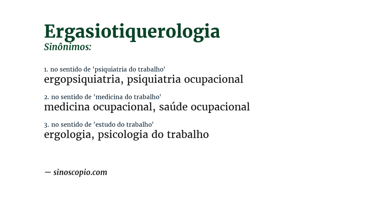 Sinônimo de ergasiotiquerologia