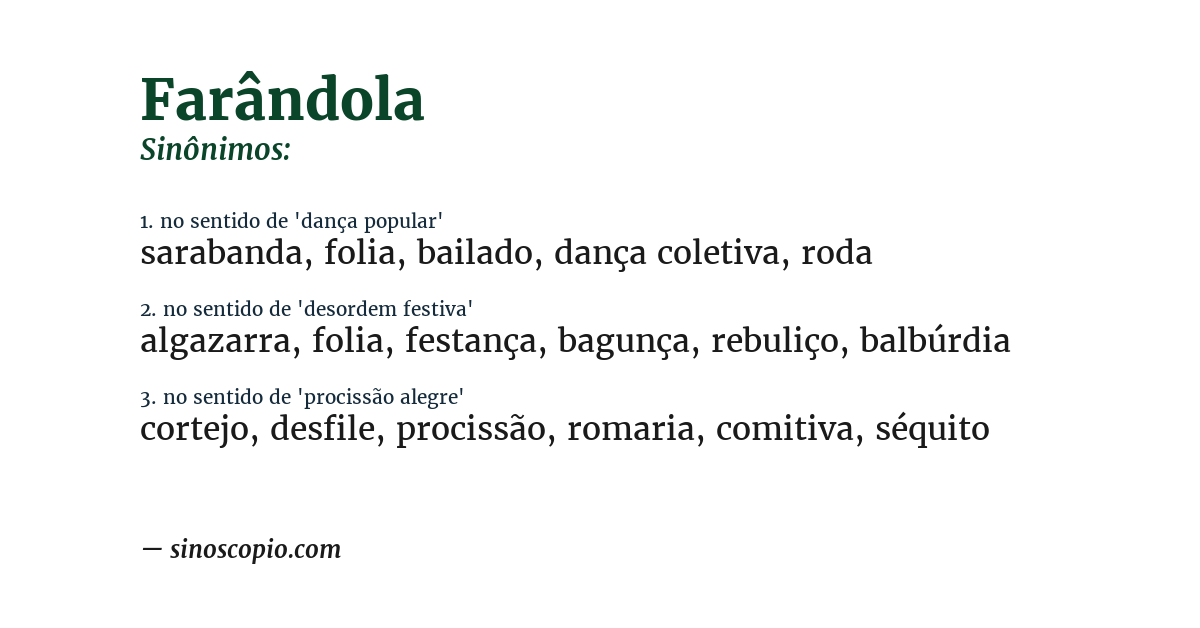 Sinônimo de farândola