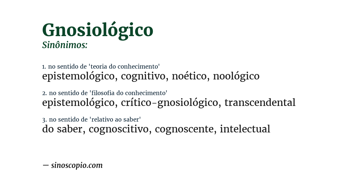 Sinônimo de gnosiológico