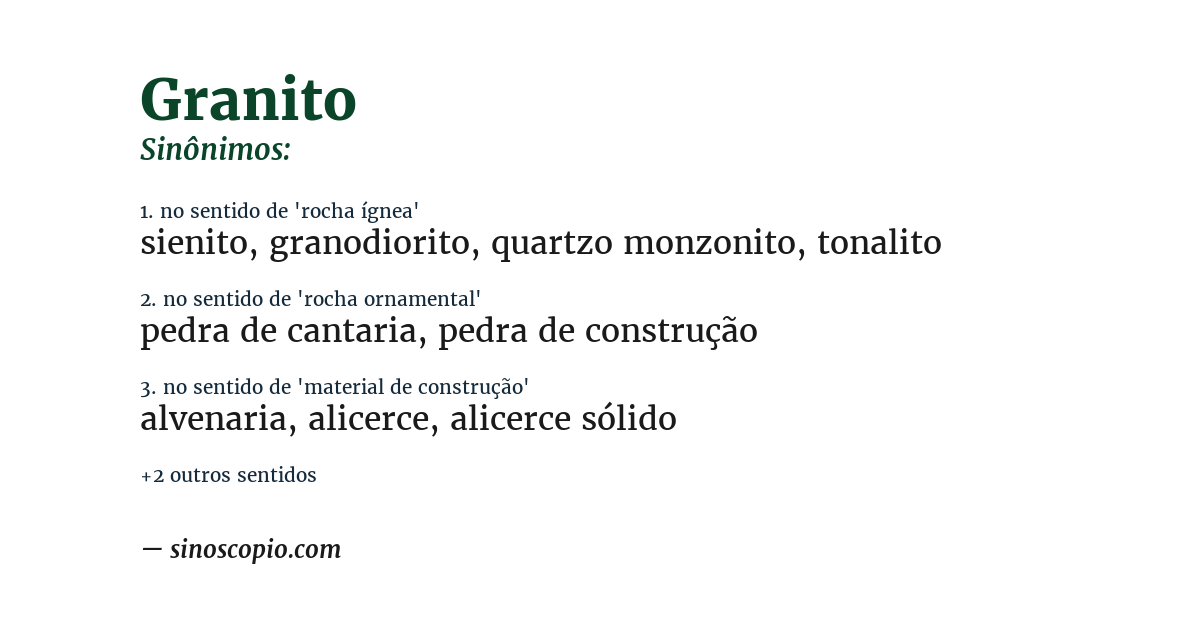Sinônimo de granito