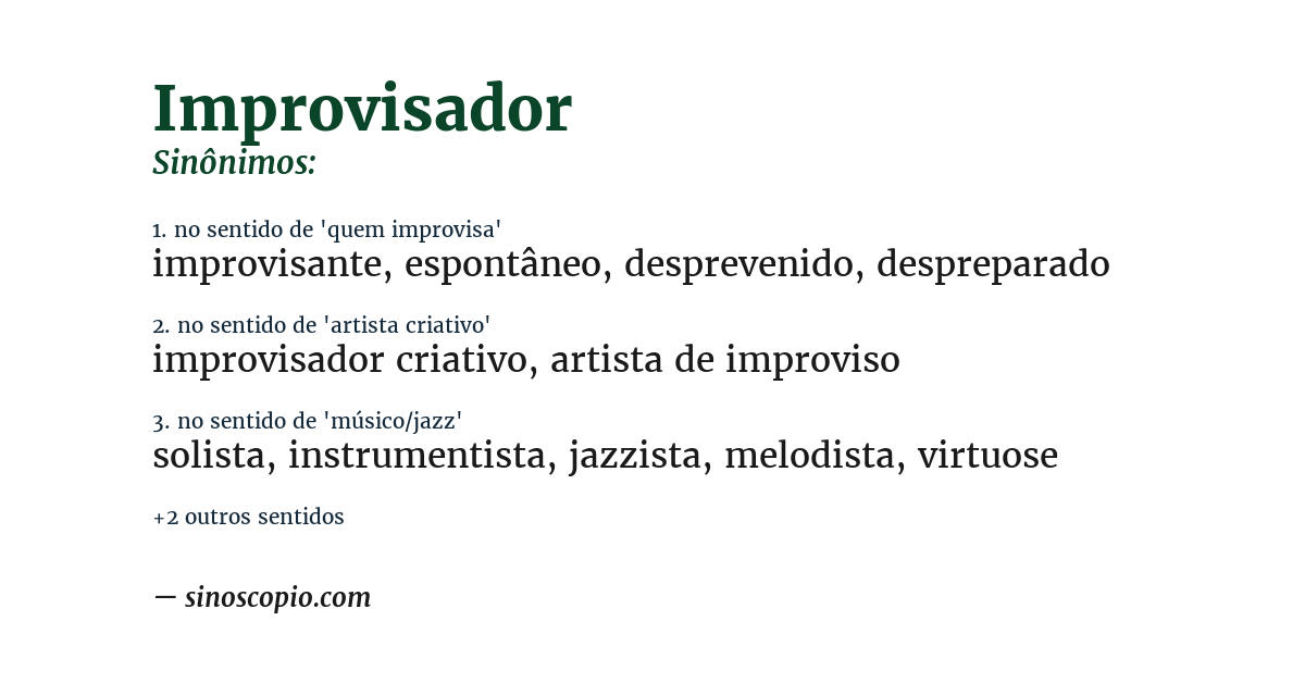 Sinônimo de improvisador