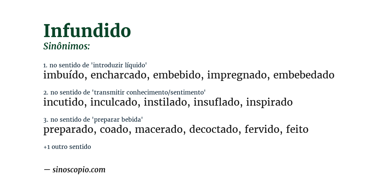 Sinônimo de infundido