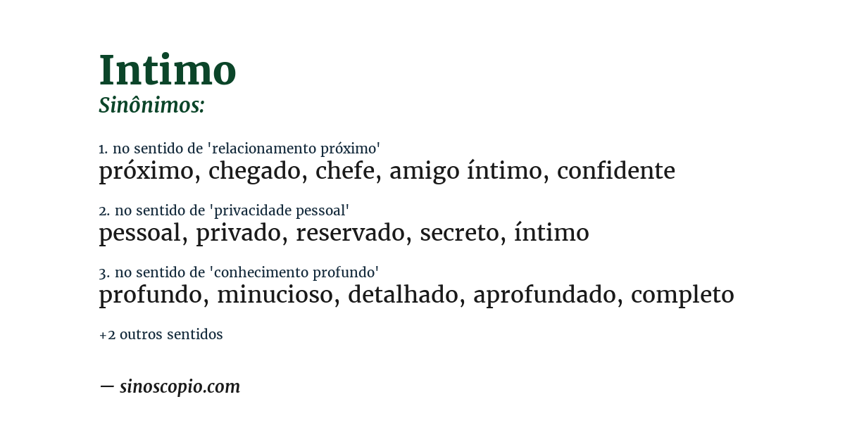 Sinônimo de intimo