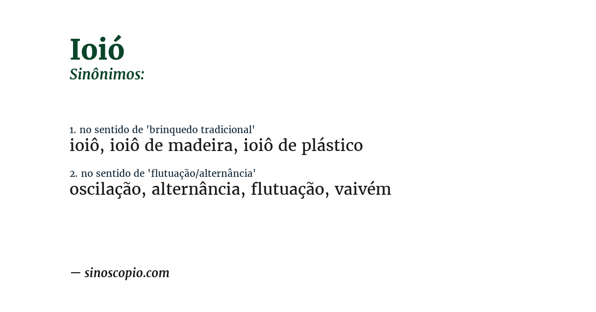 Sinônimo de ioió