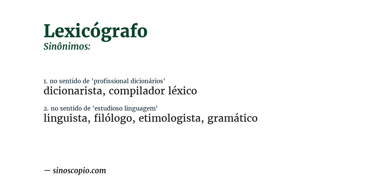 Sinônimo de lexicógrafo