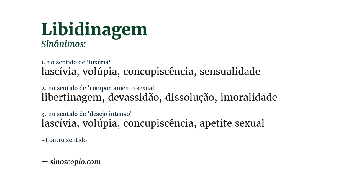 Sinônimo de libidinagem