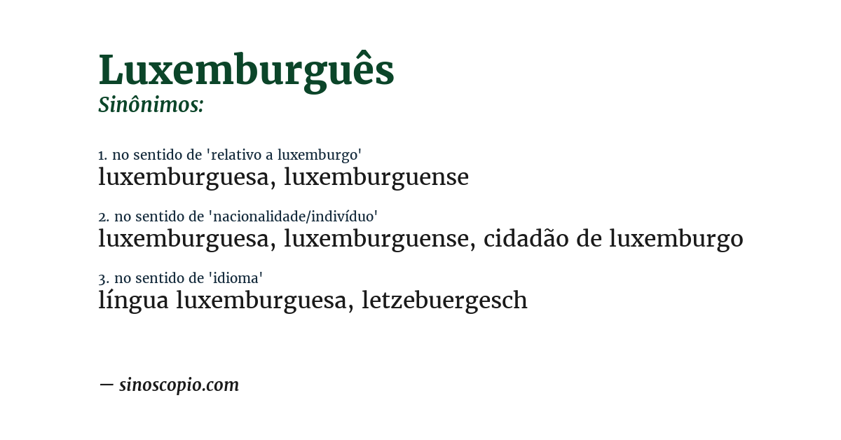 Sinônimo de luxemburguês