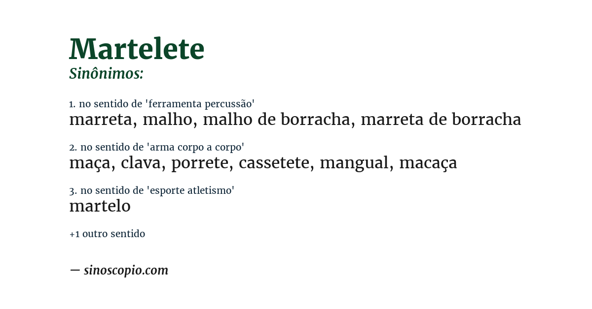 Sinônimo de martelete