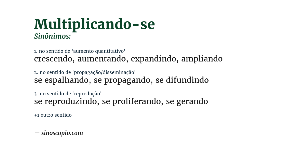 Sinônimo de multiplicando-se