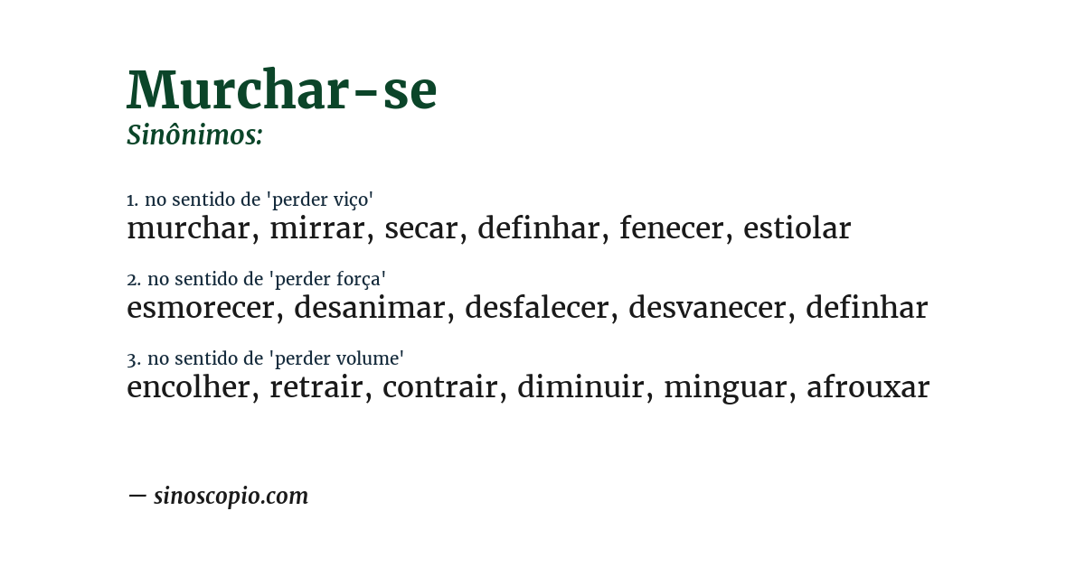 Sinônimo de murchar-se