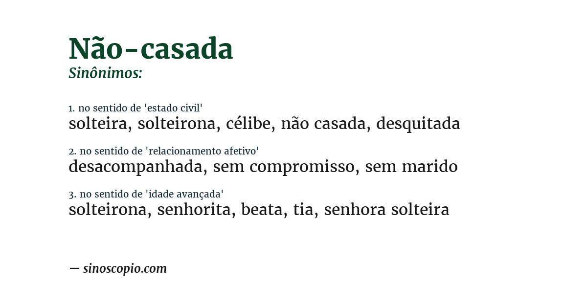 Sinônimo de não-casada