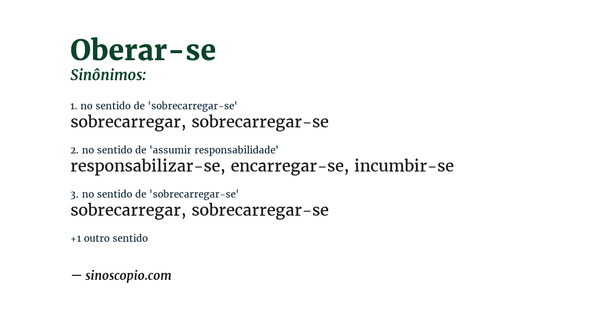 Sinônimo de oberar-se