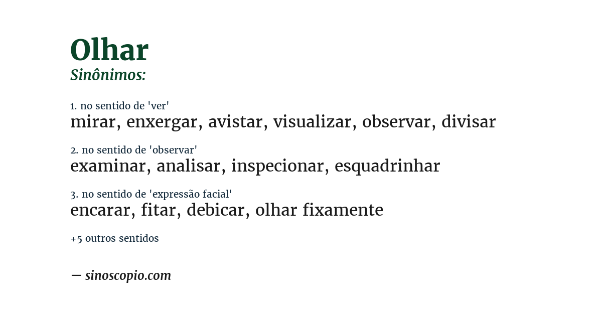 Sinônimo de olhar