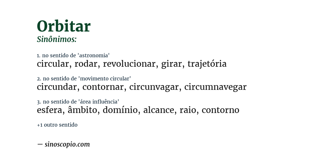 Sinônimo de orbitar