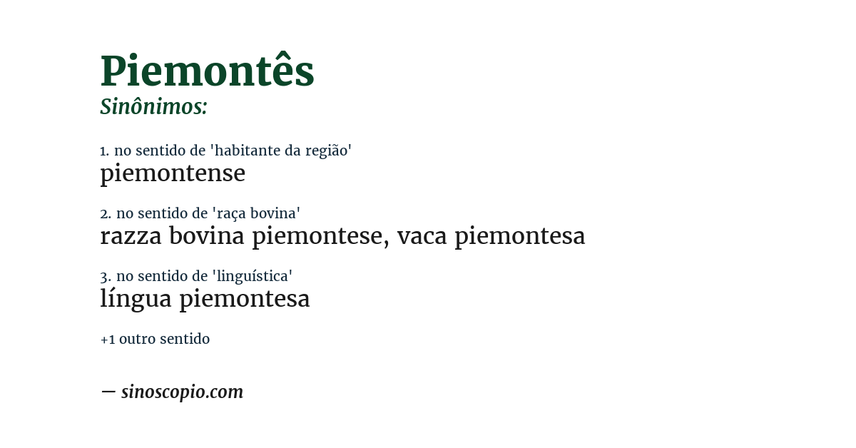 Sinônimo de piemontês