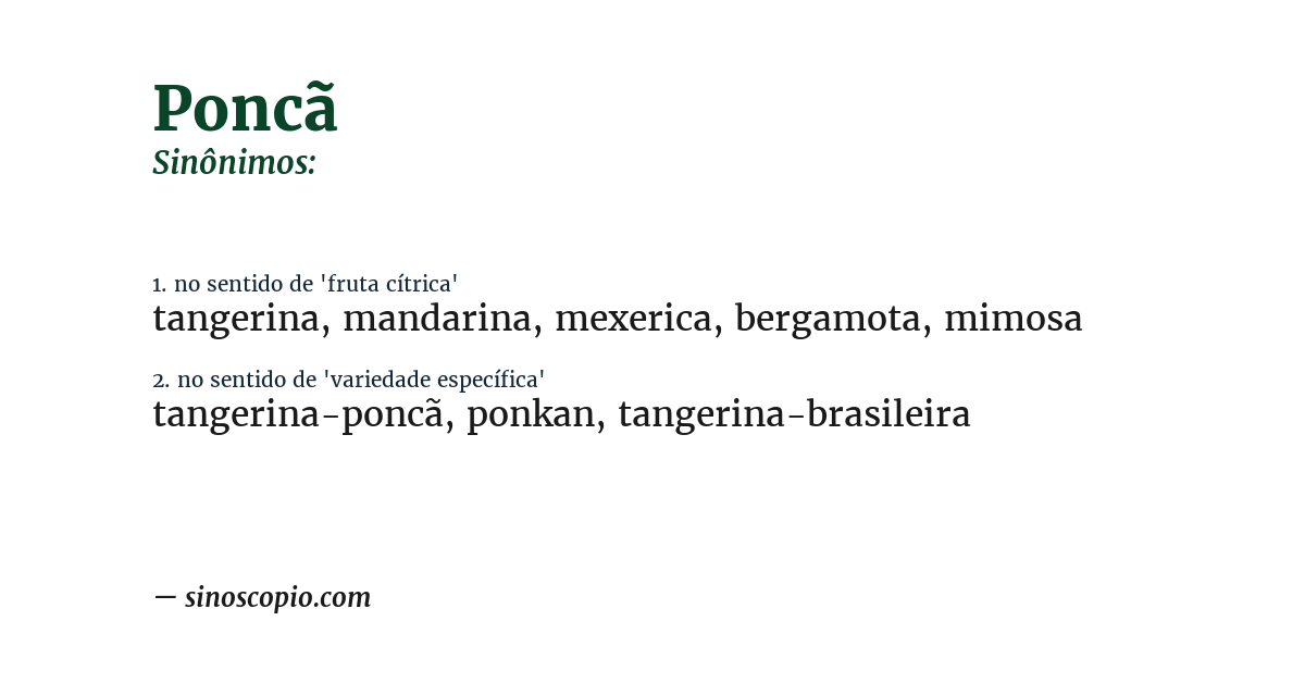 Sinônimo de poncã