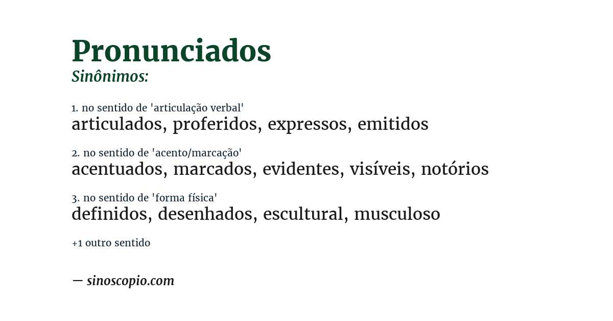 Sinônimo de pronunciados