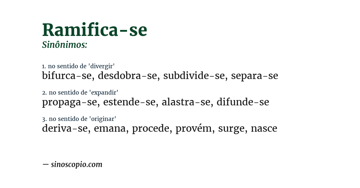 Sinônimo de ramifica-se
