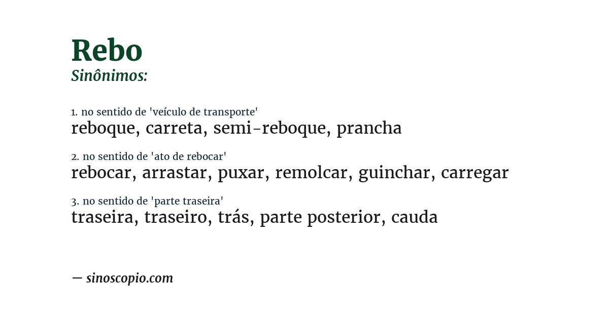 Sinônimo de rebo