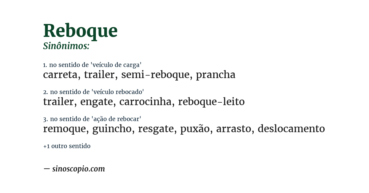 Sinônimo de reboque