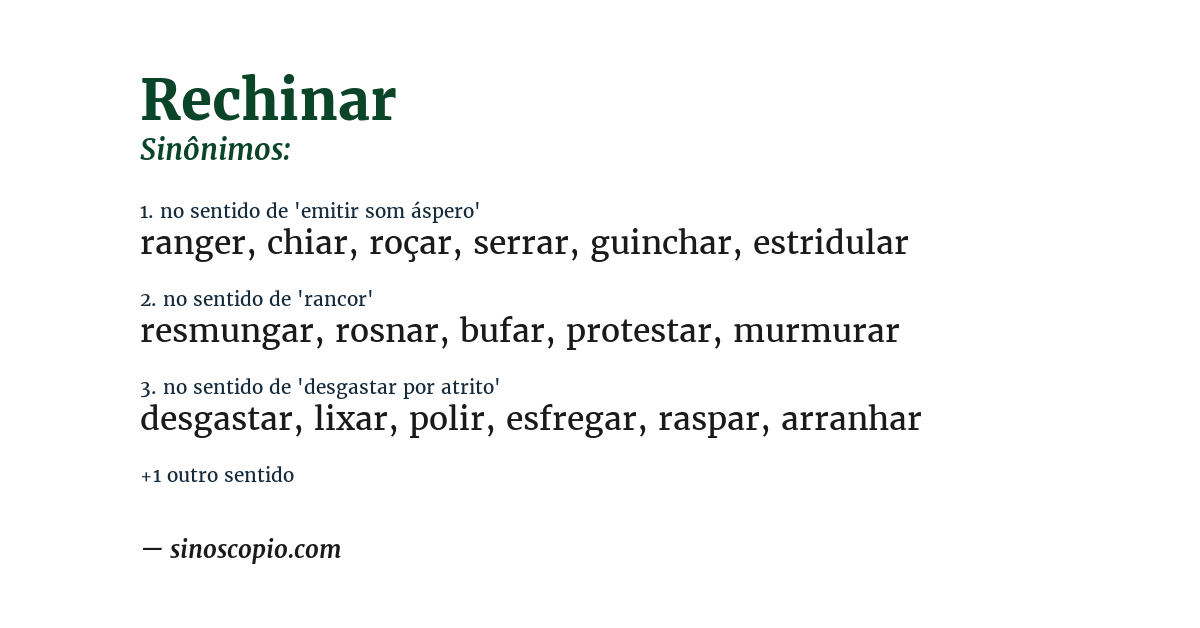 Sinônimo de rechinar