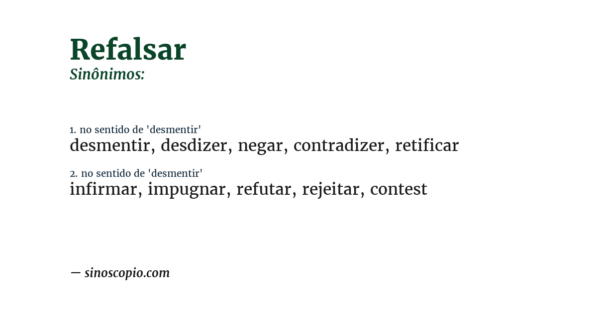 Sinônimo de refalsar
