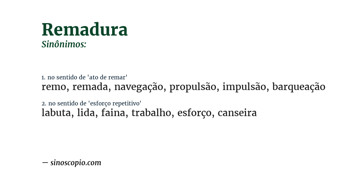 Sinônimo de remadura