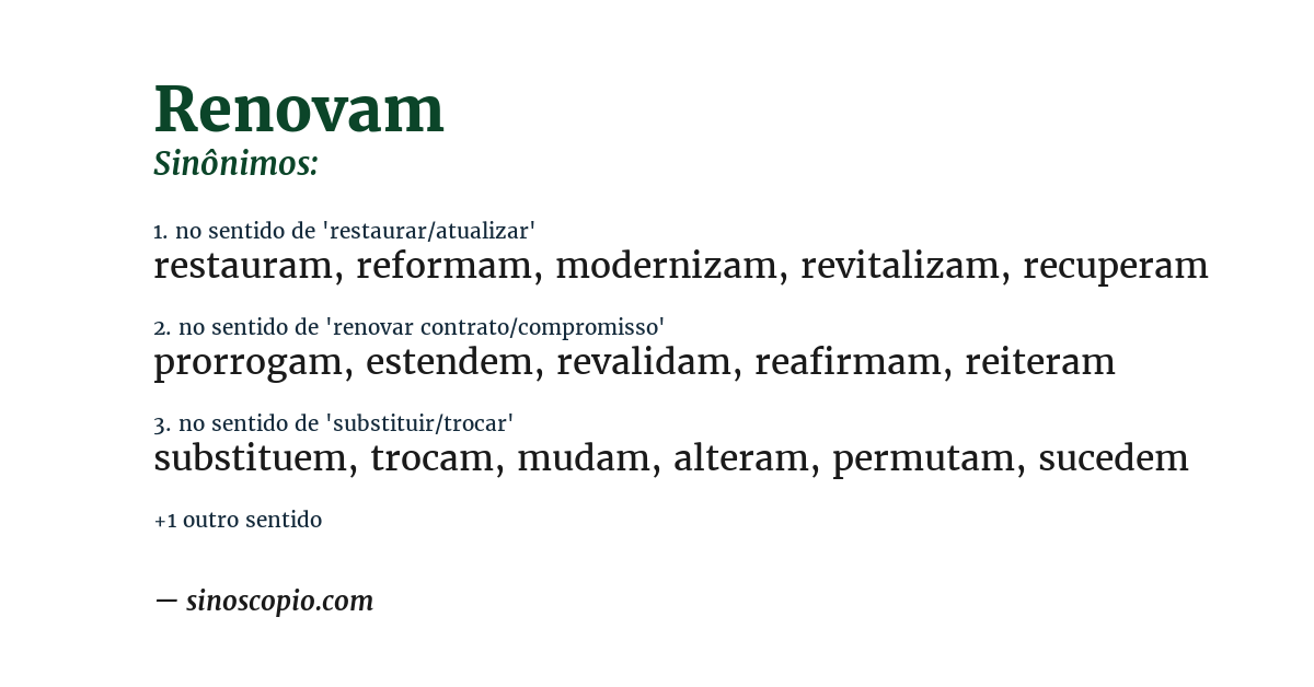 Sinônimo de renovam
