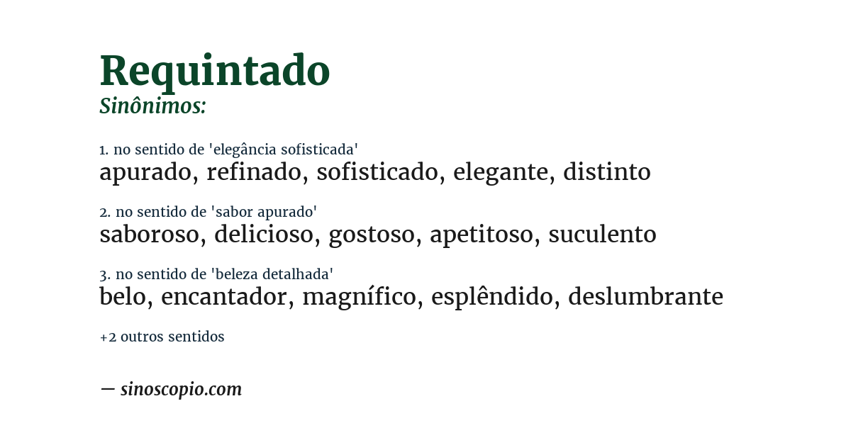 Sinônimo de requintado