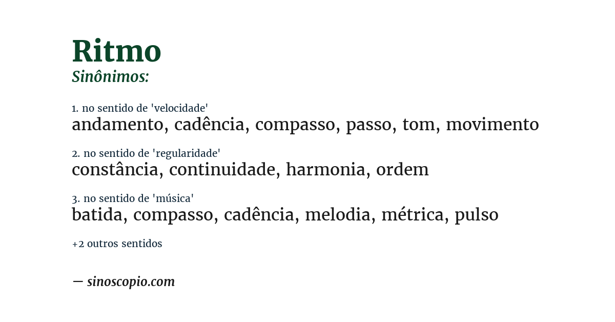 Sinônimo de ritmo