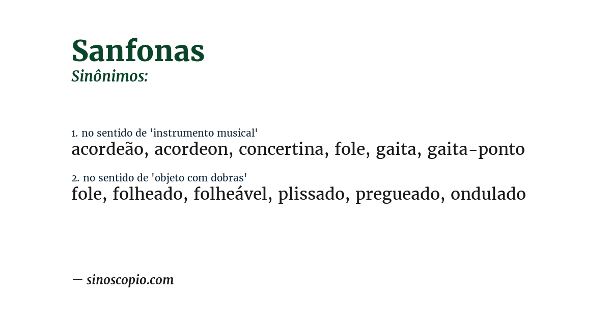 Sinônimo de sanfonas