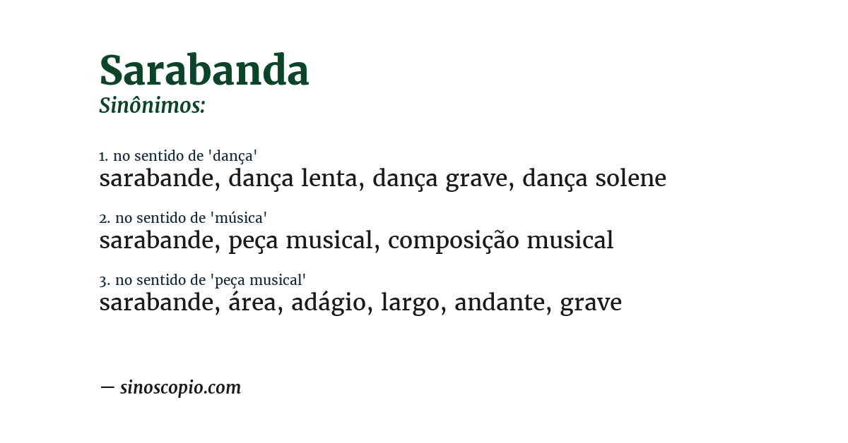 Sinônimo de sarabanda