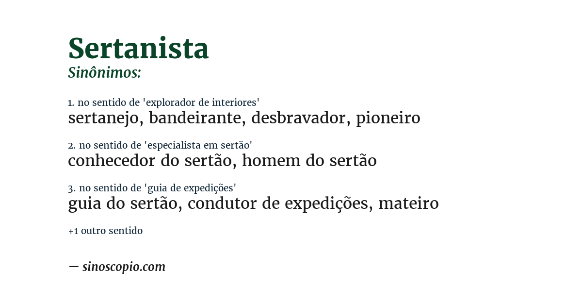 Sinônimo de sertanista