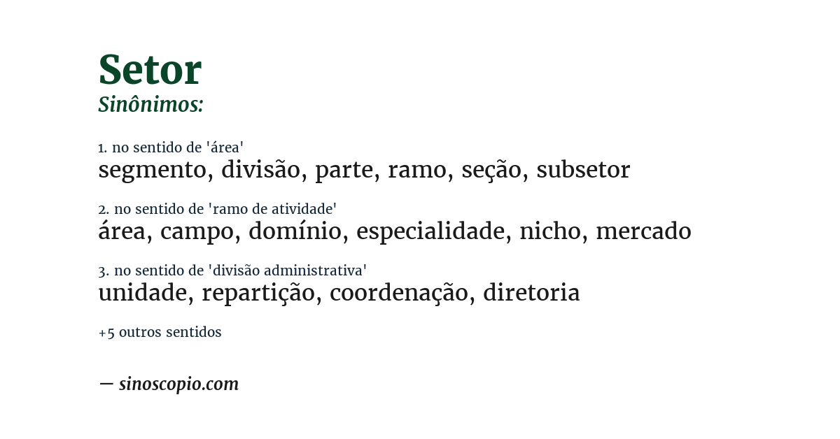 Sinônimo de setor