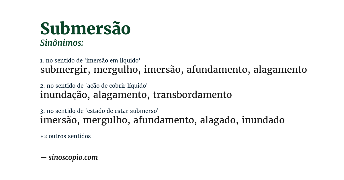 Sinônimo de submersão