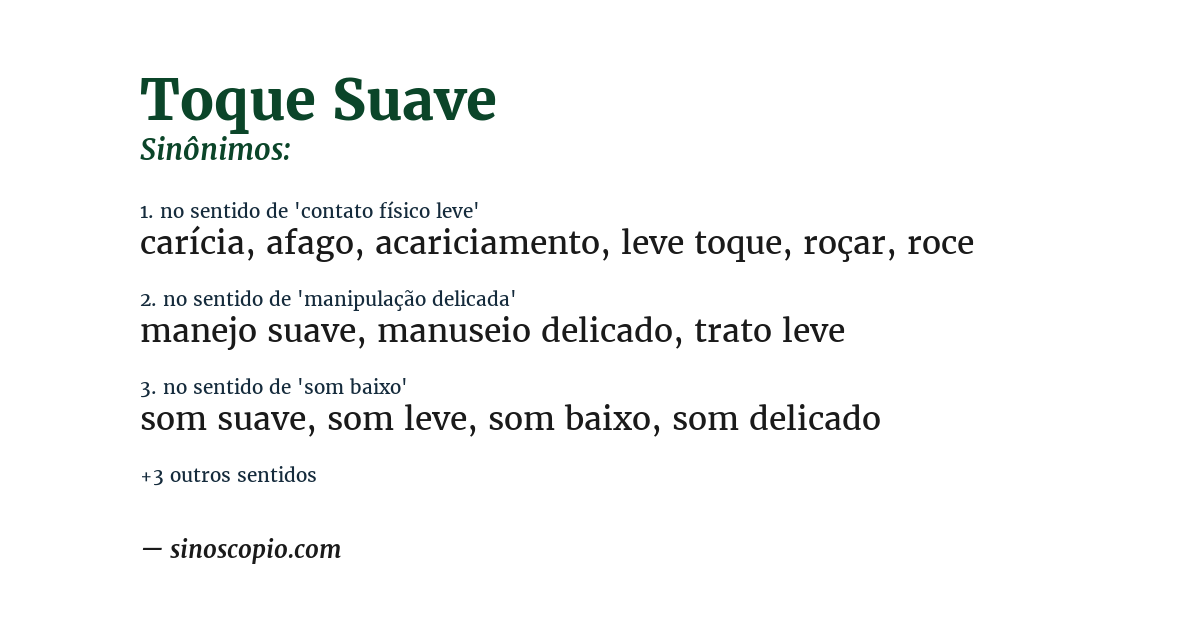 Sinônimo de toque suave