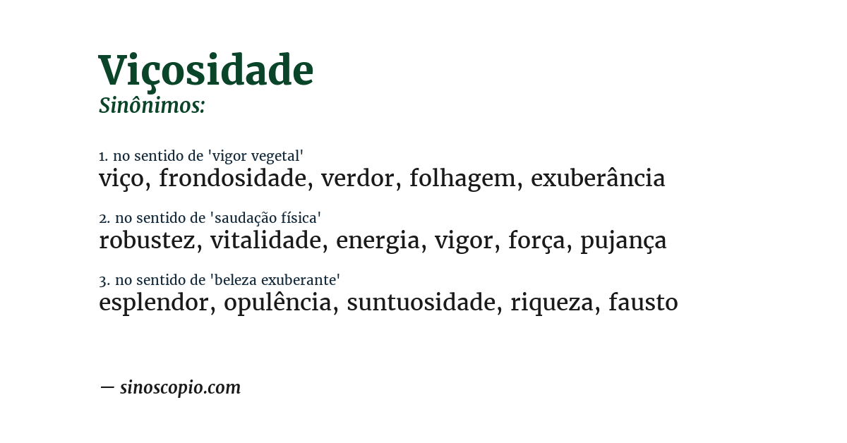 Sinônimo de viçosidade