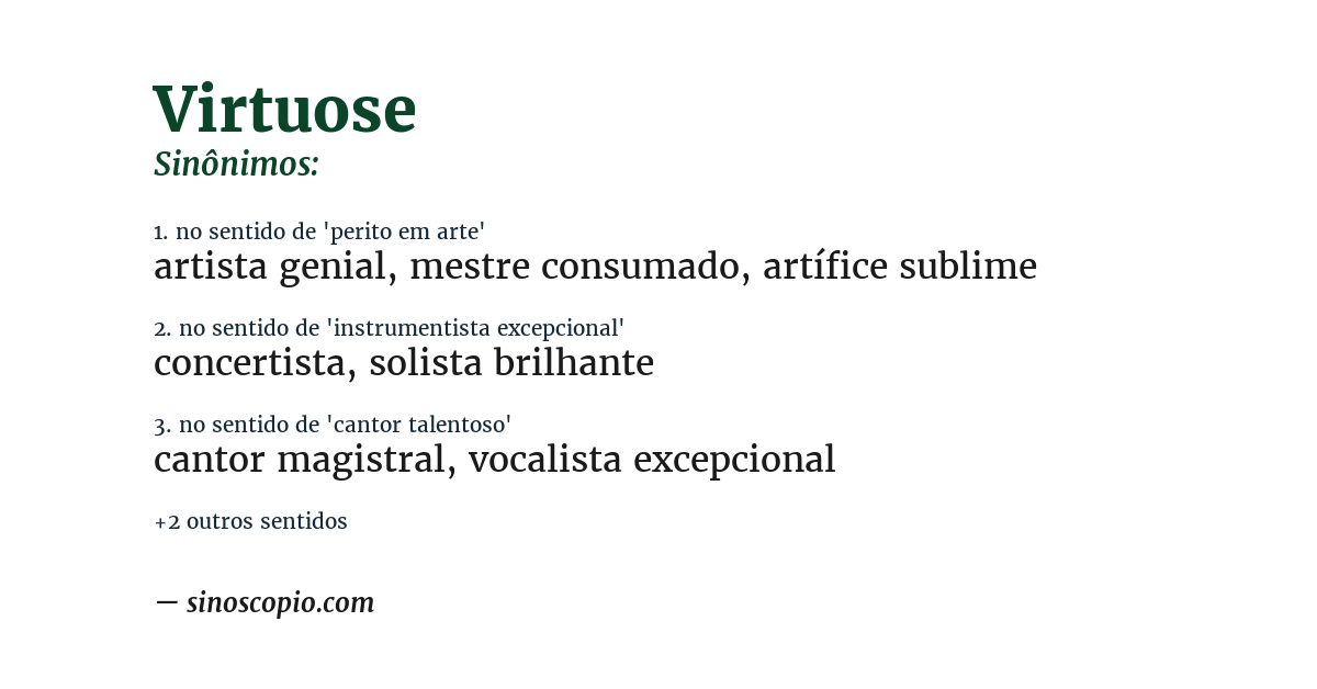 Sinônimo de virtuose
