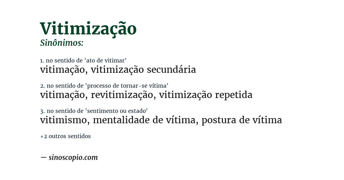 Sinônimo de vitimização