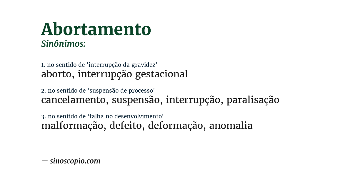 Sinônimo de abortamento