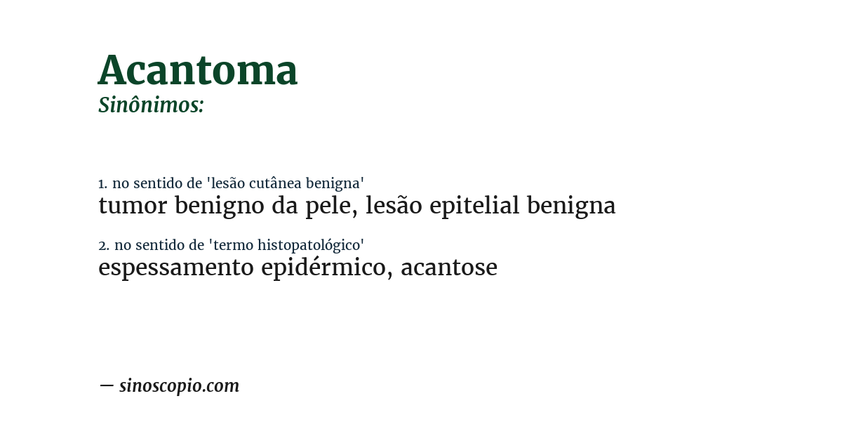 Sinônimo de acantoma
